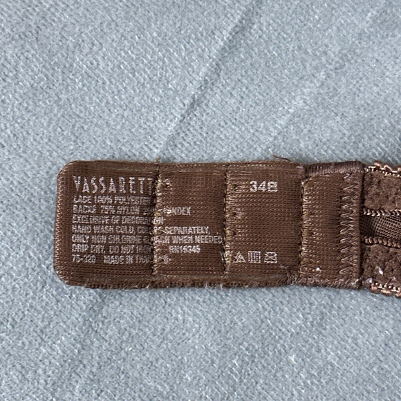Vintage Vassarette Push Up Bra Size 34B 75-320 Lace Soft Padded Underwire Brown - Picture 8 of 8
